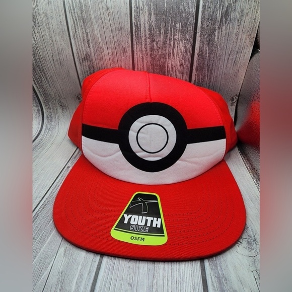Pokemon Pokeball ash~ Baseball Cap Hat Snapback ~Youth Size - Picture 1 of 3